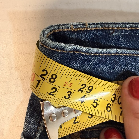 WIND OF CNOUY Denim Jeans Women's M Embroidered Logo Straight Leg - Picture 15 of 16